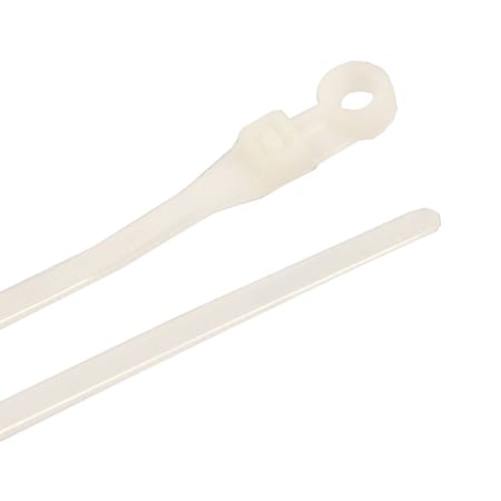 Forney Mounting Cable Tie, 8 in L, 2 in Max Bundle Dia., Natural, Nylon 6/6, 50 lb Strength, Flame Retardant, 100 PK 62106